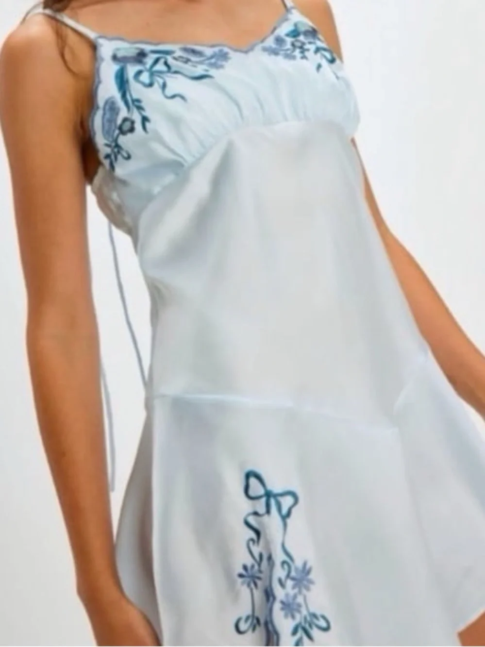 🚩NwTs-$90 FREE PEOPLE Morning Kiss Slip Dress M *Gorgeous Embroidered Dress
